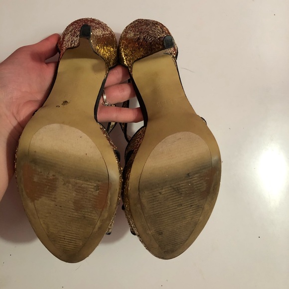 Elle gold and black glitter heels - Picture 2 of 3